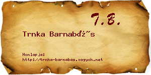 Trnka Barnabás névjegykártya